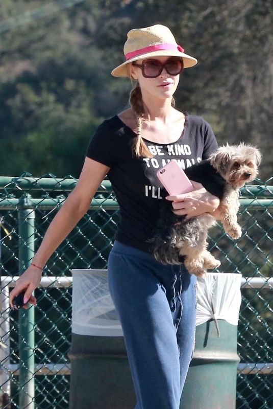 JOANNA KRUPA Out with Her Dogs at a Park in Los Angeles 10/08/2017 ...