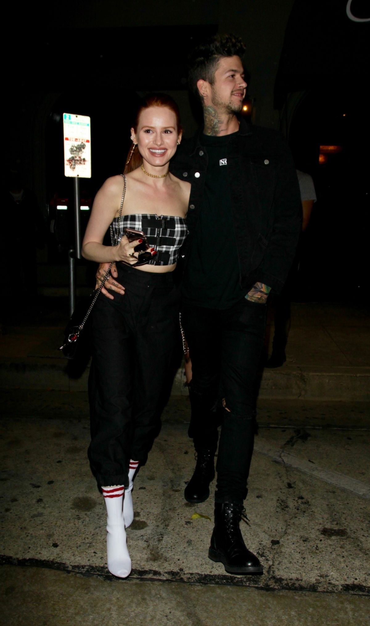 MADELAINE PETSCH and Travis Mills Night Out in Los Angeles 10/16/2017 ...
