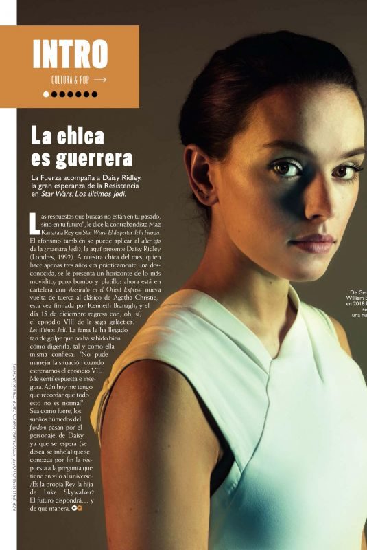 DAISY RIDLEY in GQ Magazine, Spain December 2017