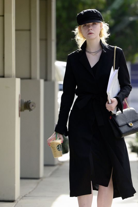 ELLE FANNING Out on Roberston Blvd in Los Angeles 11/27/2017