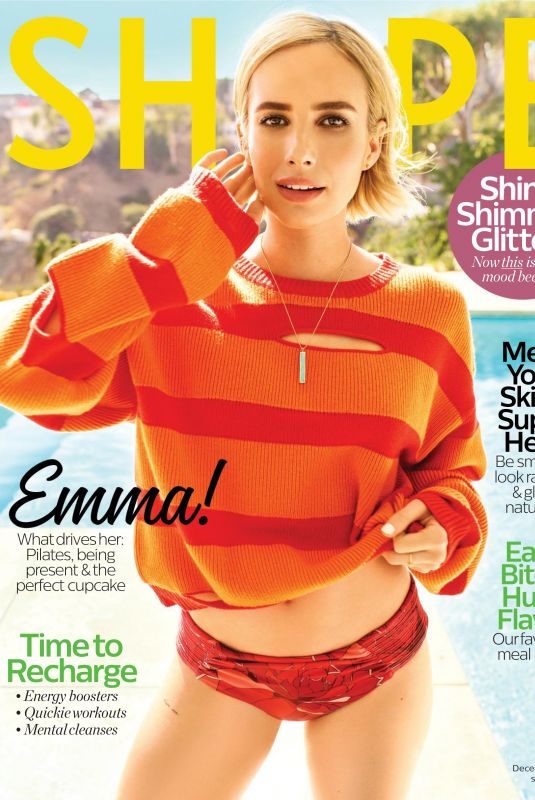 EMMA ROBERTS for Shape Magazine, December 2017 Issue
