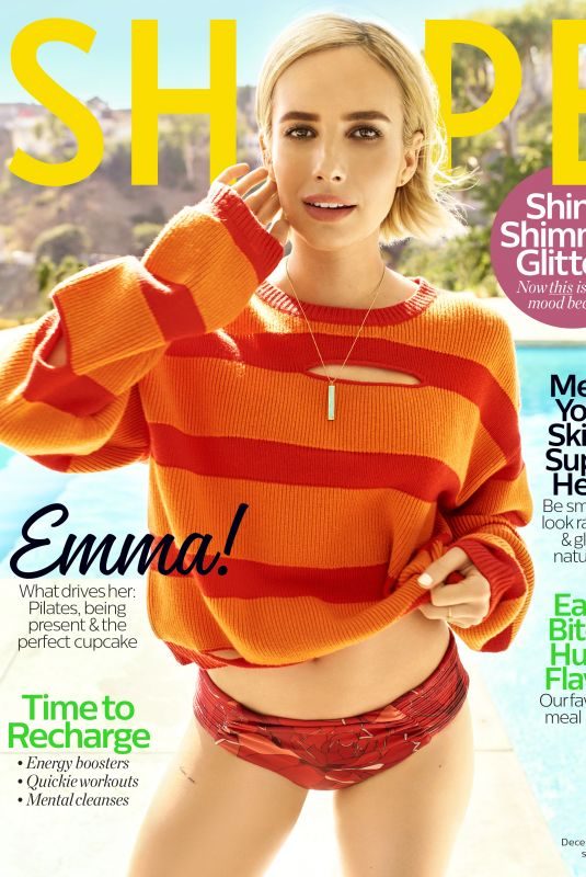 EMMA ROBERTS in Shape Magazine, December 2017 Issue