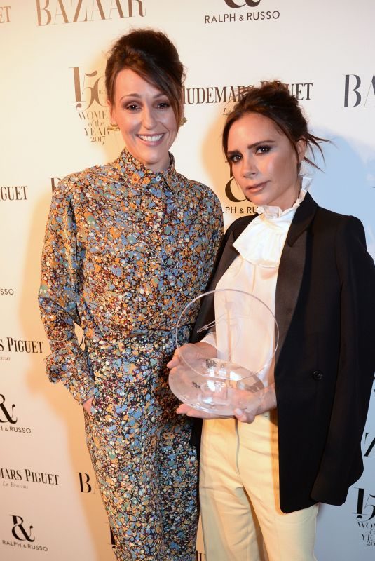 SURANNE JONES and VICTORIA BECKHAM at Harper’s Bazaar Women of the Year Awards in London 11/02/2017