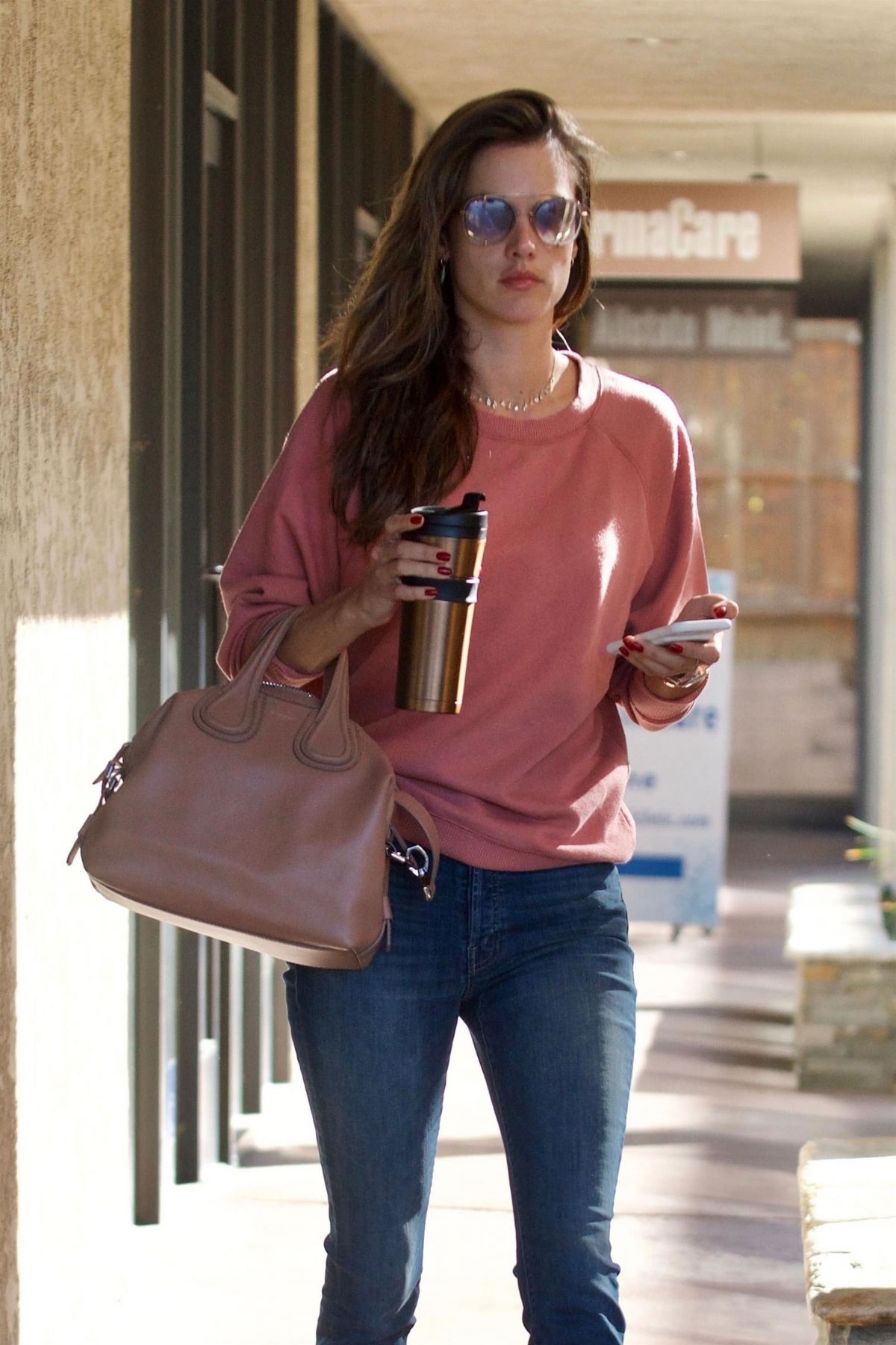 ALESSANDRA AMBROSIO at a Skin Care Center in Brentwood 11/30/2017 ...
