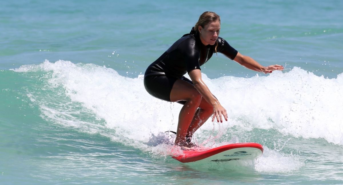 ANGELIQUE KERBER Surfing at Trigg Beach in Perth 12/30/2017 – HawtCelebs