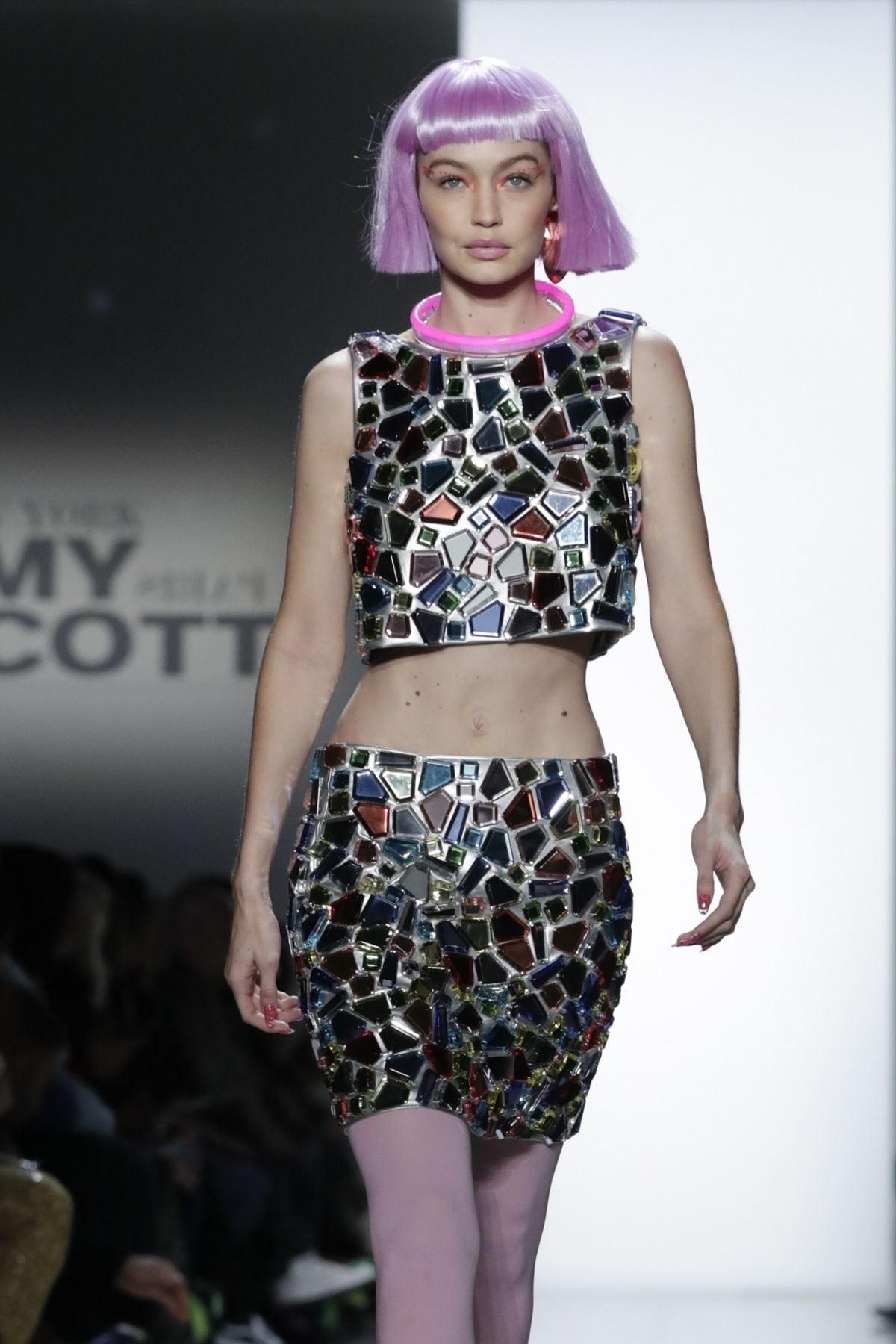 GIGI HADID on the Runway of Jeremy Scott Fashion Show in New York 02/08 ...