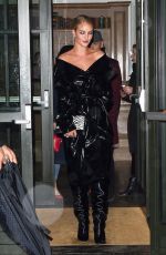 ROSIE HUNTINGTON-WHITELEY Arrives at Nobu in New York 02/10/2018