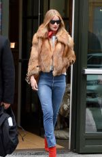 ROSIE HUNTINGTON-WHITELEY Leaves Her Hotel in New York 02/10/2018