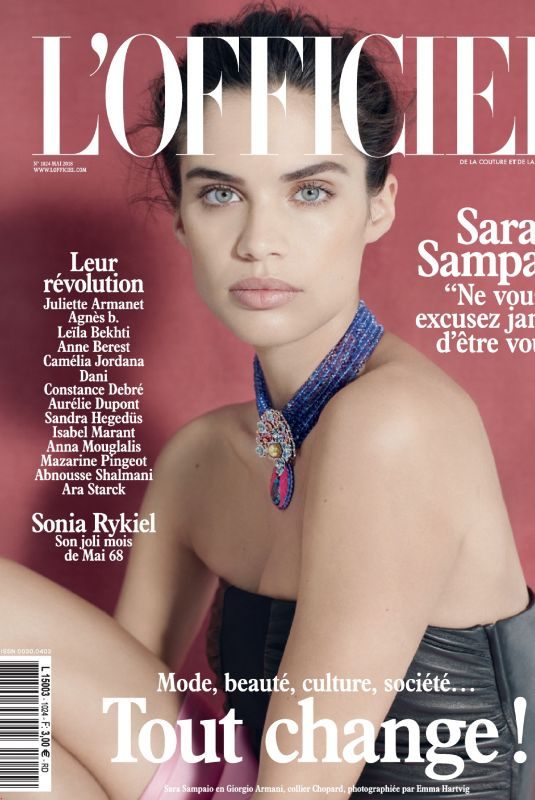 SARA  SAMPAIO for L’Officiel, May 2018