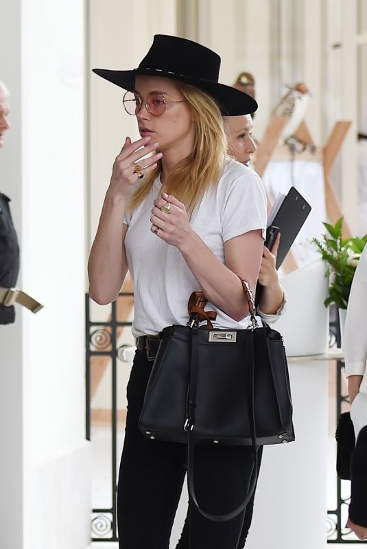 AMBER HEARD Leaves Her Hotel in Cannes 05/13/2018