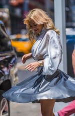 RITA ORA in a Silver Dress Out in New York 06/16/2018