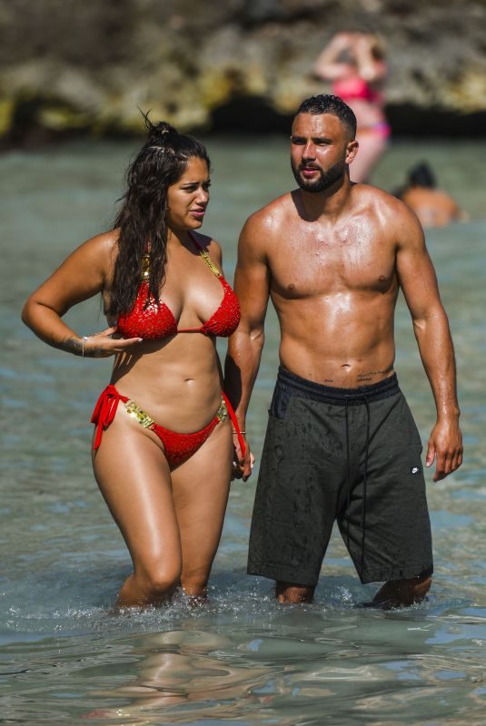 Pregnant MALIN ANDERSSON in Bikini and Tom Kemp on the Beach in Spain 07/23/2018