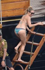 SIENNA MILLER in Bikini at a Boat in Portofino 07/22/2018