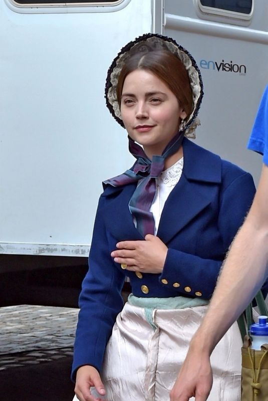 JENNA LOUISE COLEMAN on the Set of Victoria in Flamborough 08/14/2018