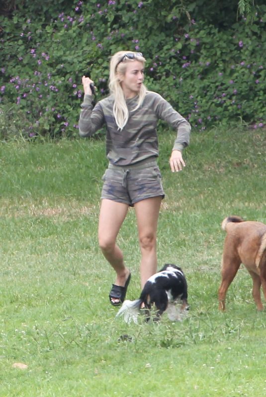 JULIANNE HOUGH Out with Her Dog at a Park in Los Angeles 09/02/2018