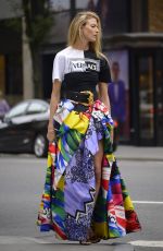 MARTHA HUNT for Versace on Madison Avenue in New York 09/08/2018