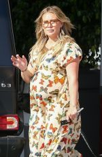 Pregnant HILARY DUFF at a Gas Station in Los Angeles 09/26/2018