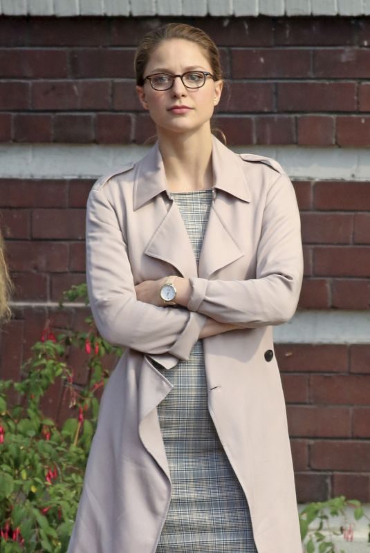 MELISSA BENOIST on the Set of Supergirl in Vancouver 10/26/2018