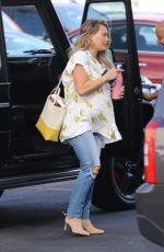 Pregnant HILARY DUFF Arrives at Appointment in Los Angeles 10/08/2018