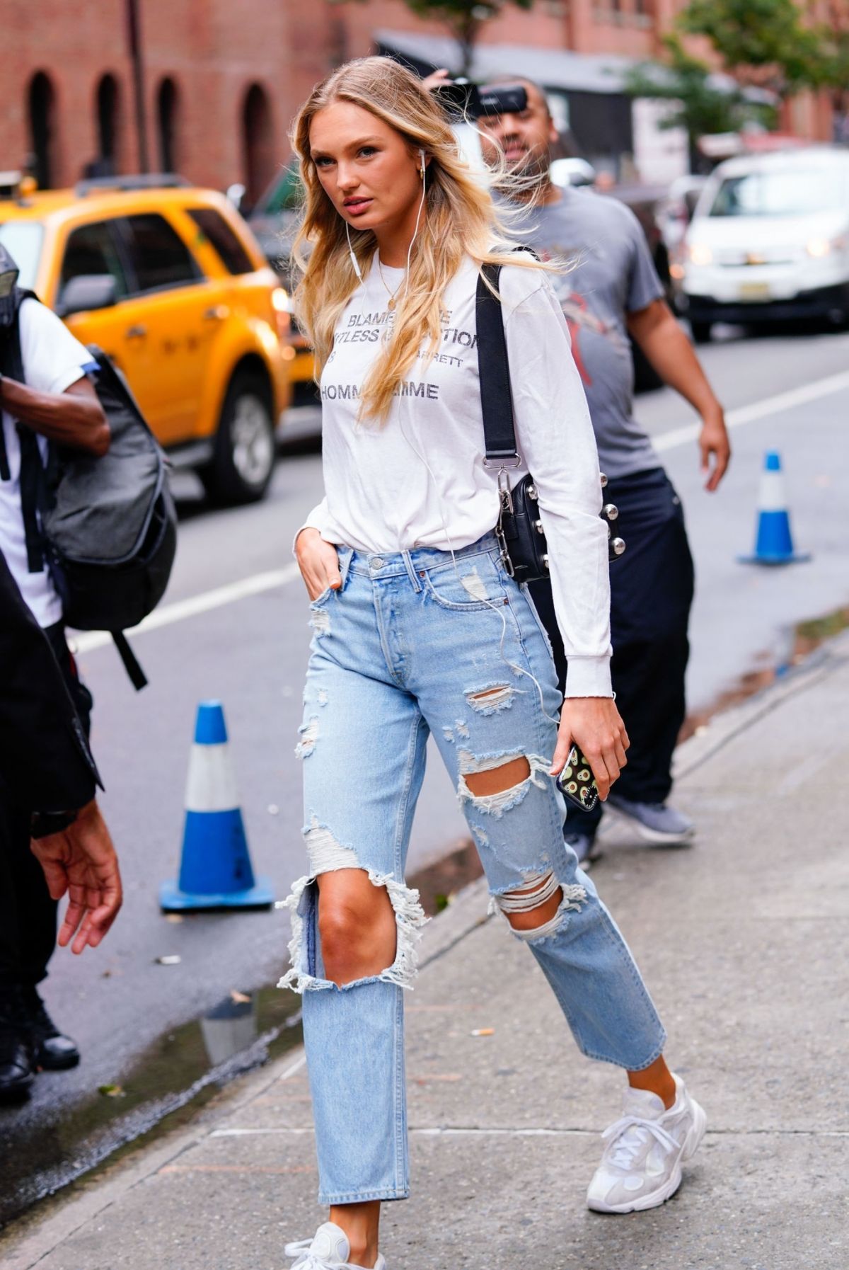 ROMEE STRIJD in Ripped Jeans Out in New York 10/11/2018 – HawtCelebs