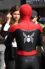 ZENDAYA COLEMAN on the Set of Spider-man: Far from Home at Penn Station in New York 10/12/2018