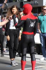 ZENDAYA COLEMAN on the Set of Spider-man: Far from Home at Penn Station in New York 10/12/2018