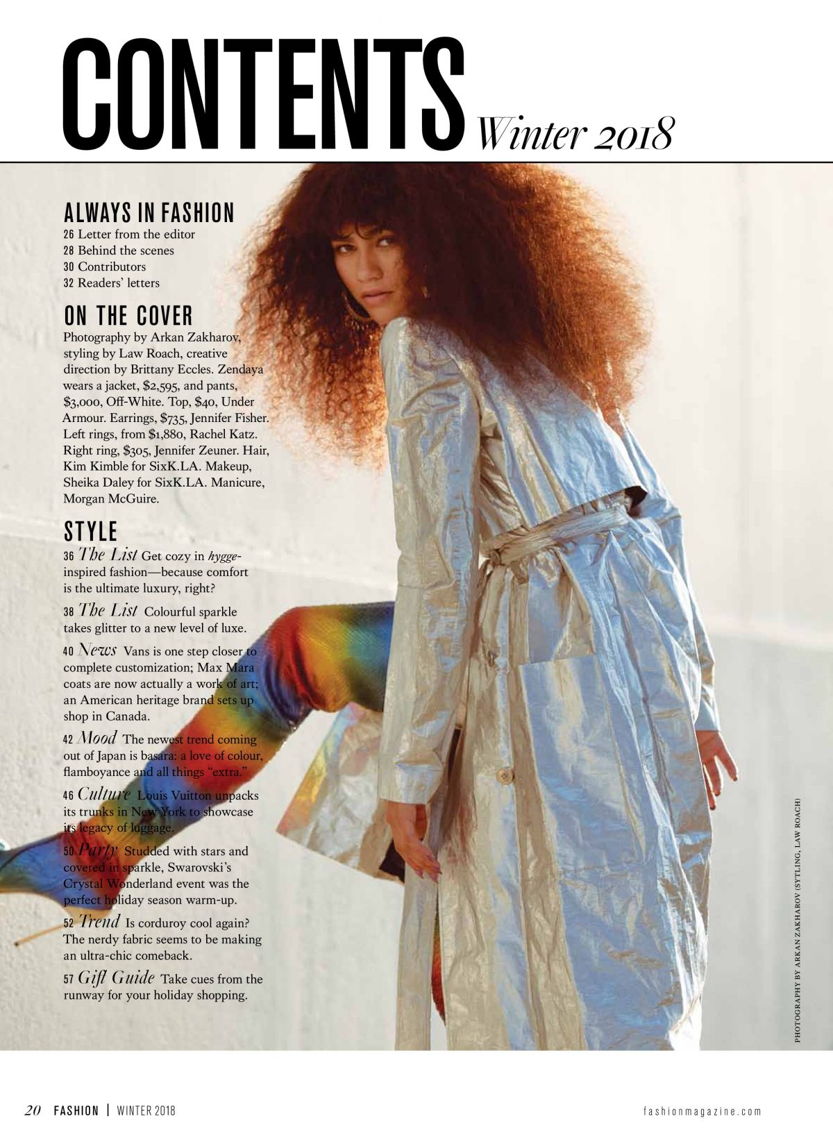 ZENDAYA for Fashion Magazine, Winter 2018 – HawtCelebs