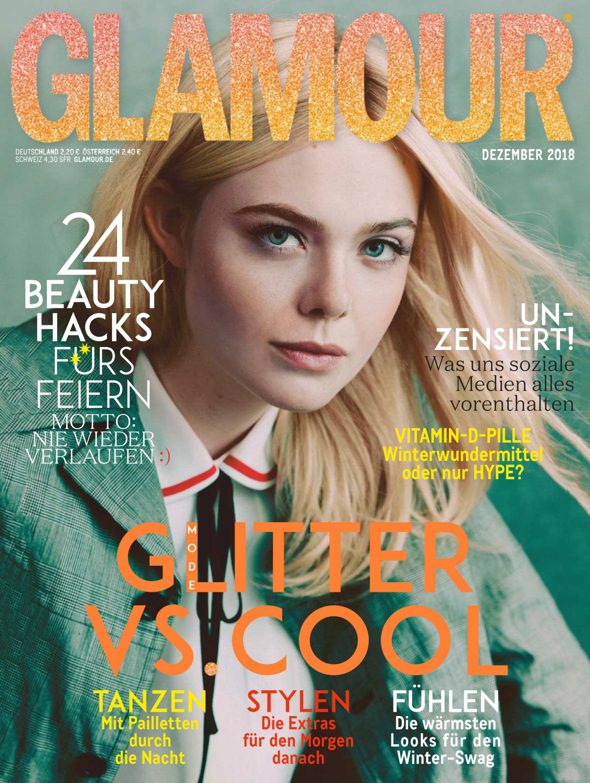 ELLE FANNING in Glamour Magazine, Germany December 2018 Issue – HawtCelebs