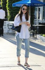 LILY COLLINS Leaves a Nail Salon in Los Angeles 11/26/2018
