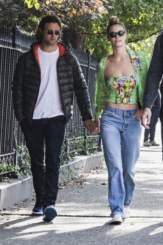 NINA AGDAL and Jack Brinkley-Cook Out in New York 11/01/2018