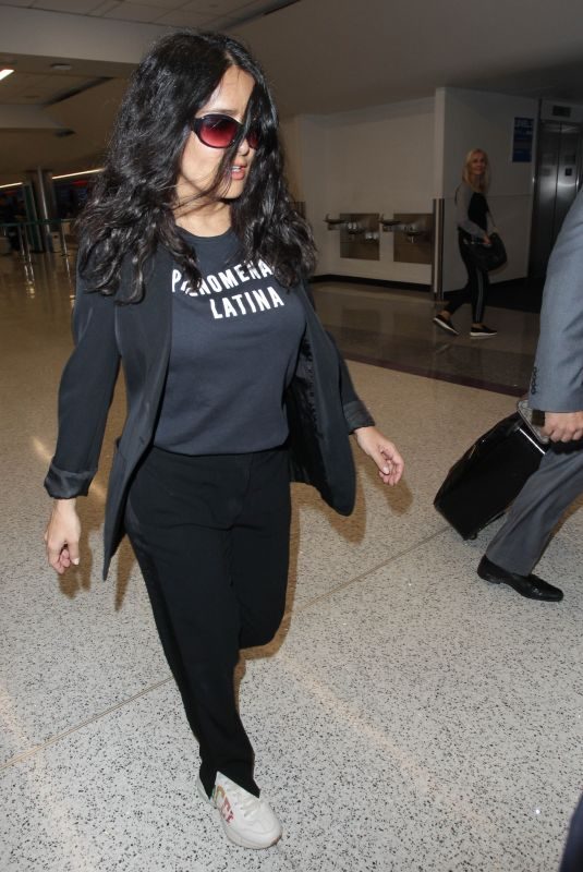 SALMA HAYEK at LAX Airport in Los Angeles 11/02/2018