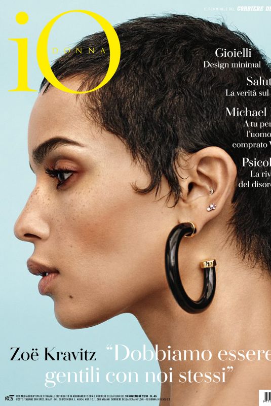 ZOE KRAVITZ in Io Donna Del Corriere Della Sera, November 2018