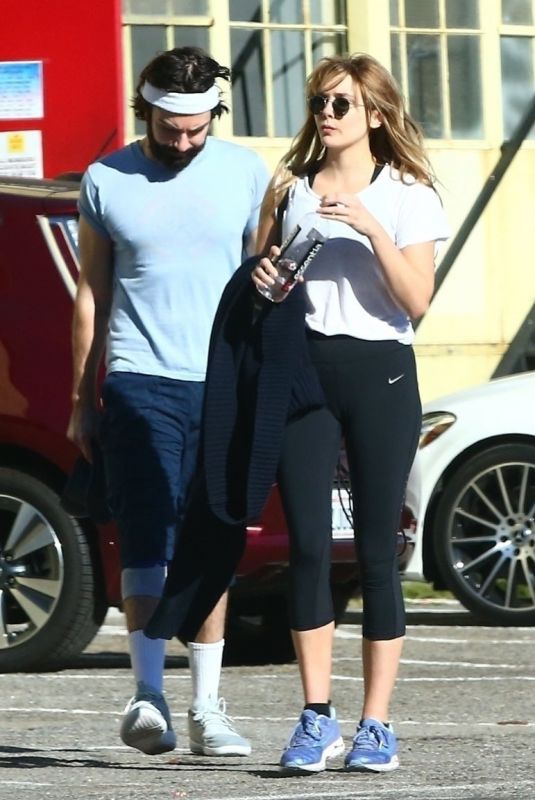 ELIZABETH OLSEN and Robbie Arnett Leaves a Gym in West Hollywood 12/02/2018