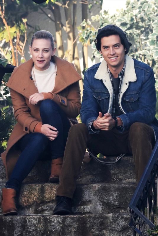 LILI REINHART and Cole Sprouse on the Set of Riverdale in Vancouver 01/16/2019