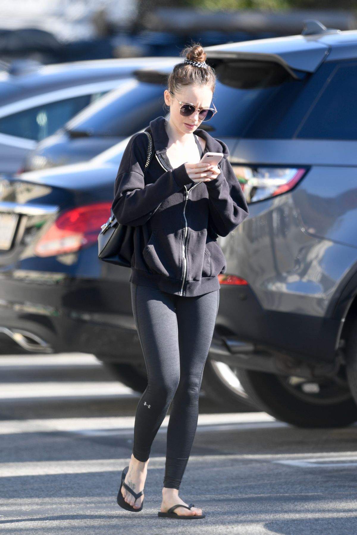 LILY COLLINS Leaves a Gym in Los Angeles 01/30/2019 – HawtCelebs