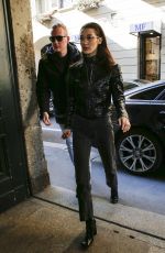 BELLA HADID Arrives at Versace Office in Milan 02/21/2019