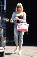 KHLOE KARDASHIAN in Ripped Jeans Out in Los Angeles 03/29/2019