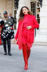 ZENDAYA COLEMAN All in Red Out in Paris 02/28/2019