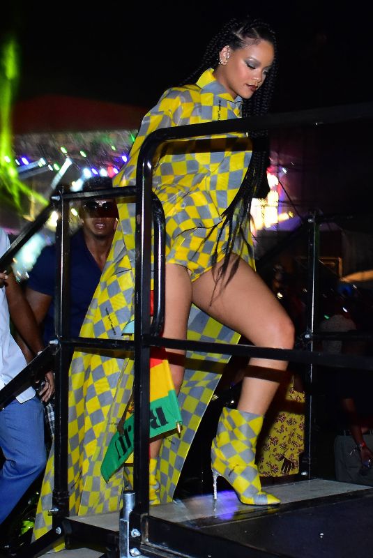 RIHANNA at Reggae Star Buju Banton Concert in Barbados 04/28/2019