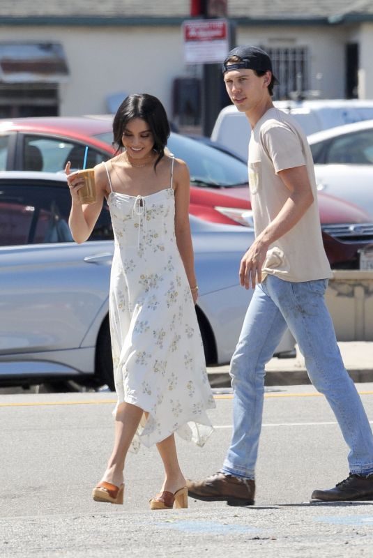 VANESSA HUDGENS and Austin Butler at Blue Bottle Coffee in Los Angeles 04/10/2019