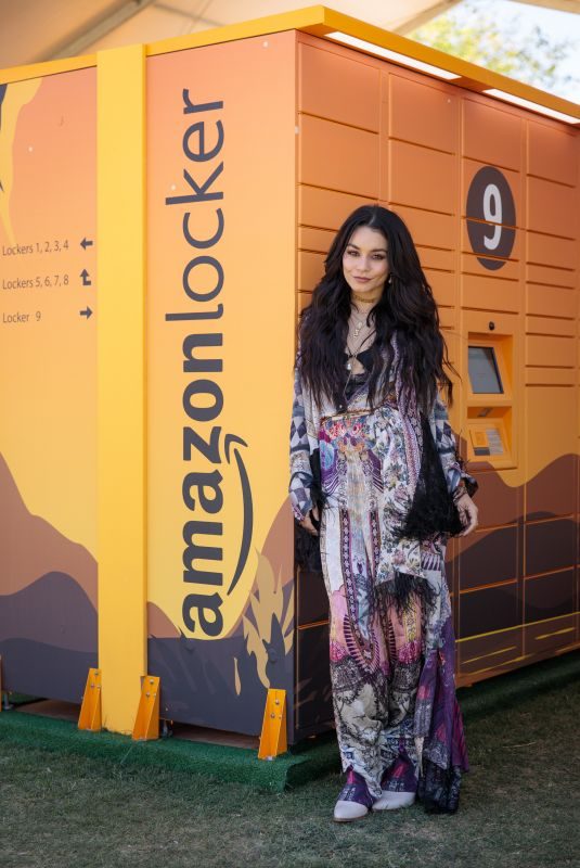 VANESSA HUDGENS at Amazon Lockers at Coachella Valley Music and Arts Festival in Indio 04/12/2019