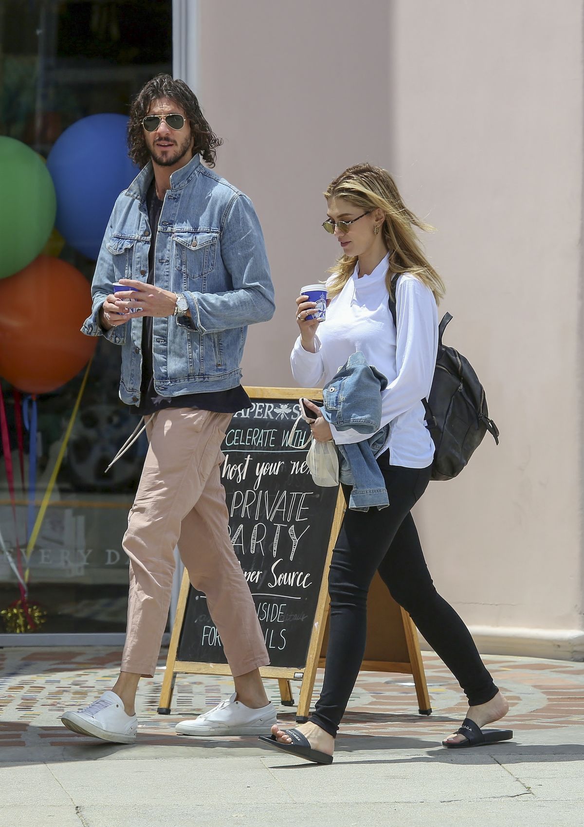 DELTA GOODREM and Matthew Copley Out for Coffee in Los Angeles 05/01 ...