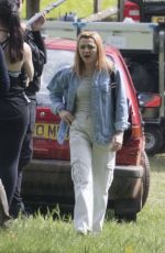 MAISIE WILLIAMS on the Set of The Owners on Location in UK 05/08/2019