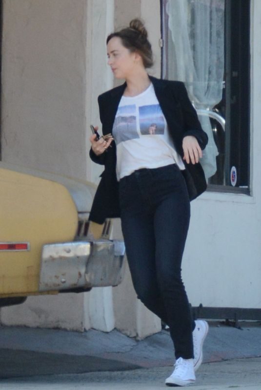 DAKOTA JOHNSON on the Set of Covers in Hollywood 06/05/2019