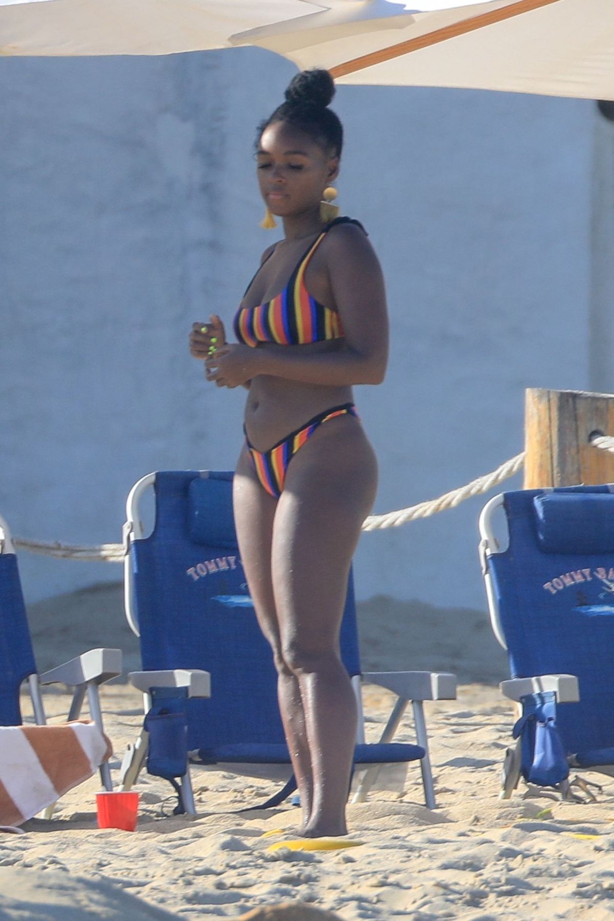 JANELLE MONAE in Bikini on the Beach in Cabo 06/18/2019.