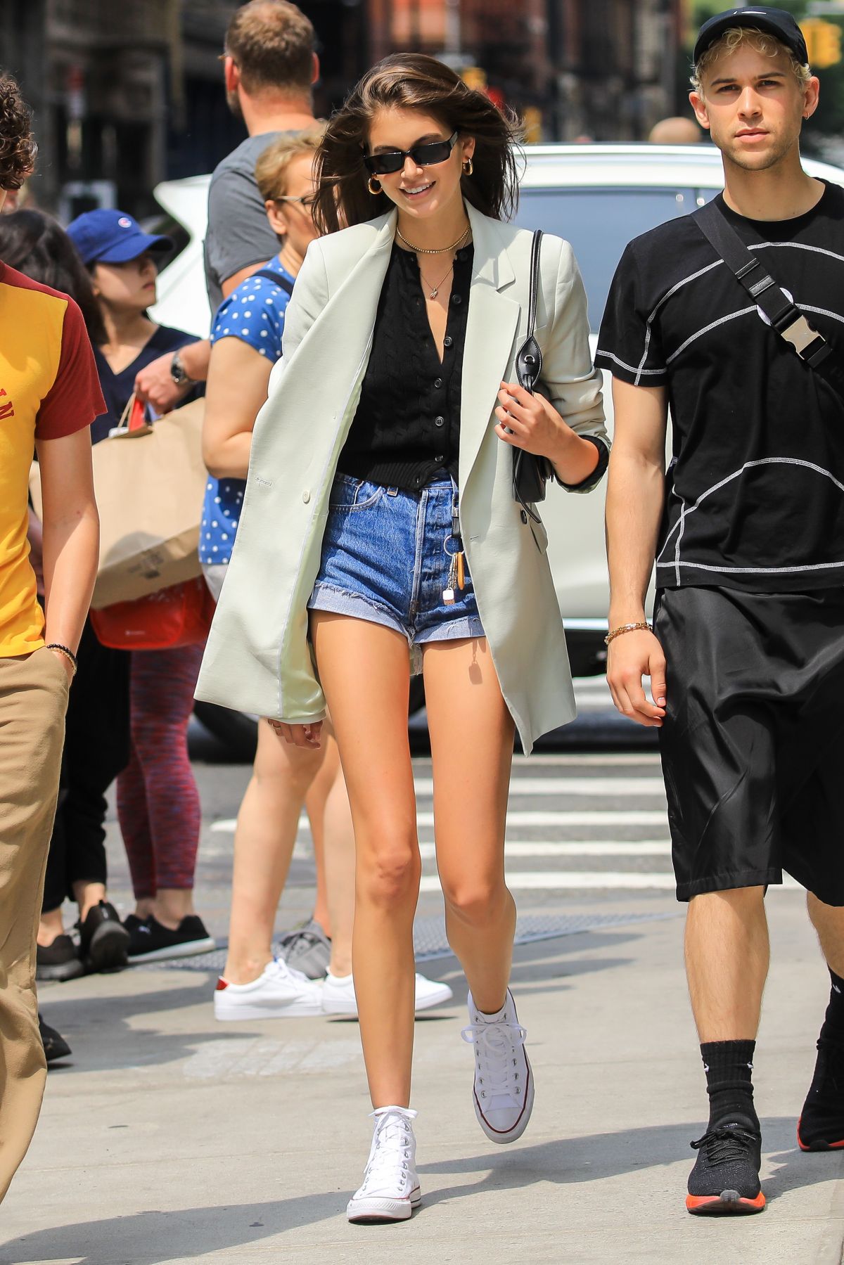 KAIA GERBER in Denim Shorts Out in New York 06/01/2019 – HawtCelebs