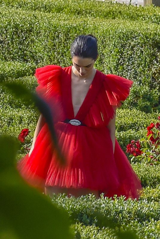 KENDALL JENNER on the Set of a Photoshoot in Rome 06/04/2019
