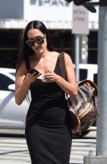 NIKKI BELLA in Tight Dress Leaves Hair Salon in West Hollywood 07/24/2019