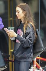 LILY COLLINS Leaves Dogpound Gym in Los Angeles 08/01/2019