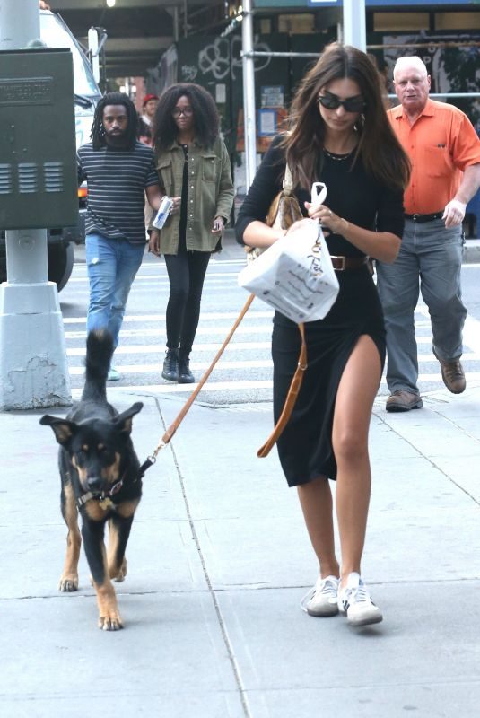 EMILY RATAJKOWSKI Out with Her Dog in New York 09/18/2019